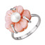 Серебряное кольцо Незабудка с розовым перламутром 2331591б2